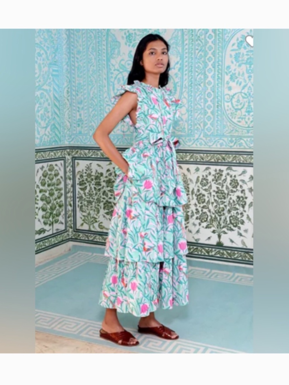 Banjanan Adrianna Tiered Floral Maxi Dress S